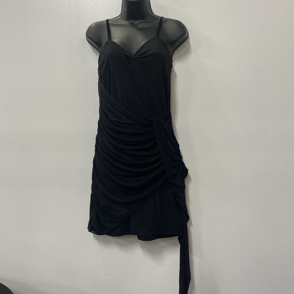 Zara Black Sheer Lined Dress With Spaghetti Straps. Size M. NWT